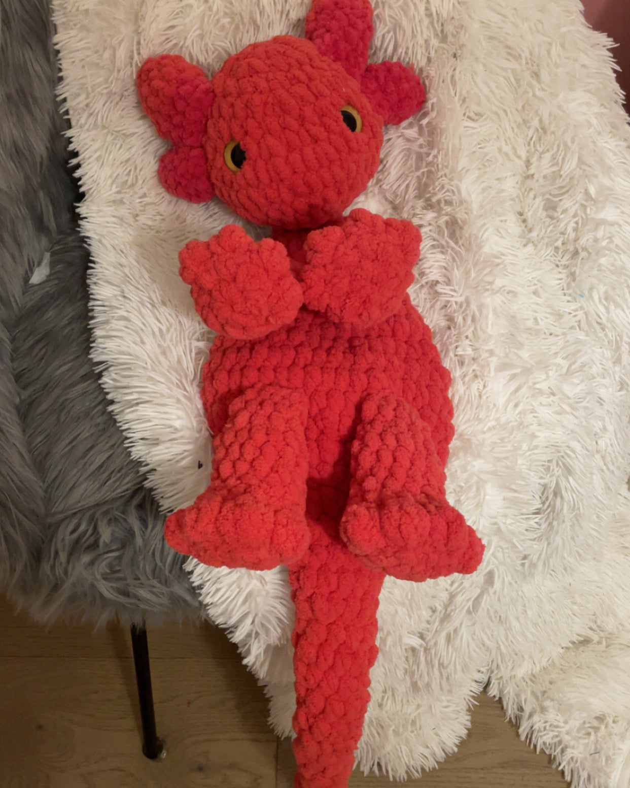 Giant Red Axolotl Plushie